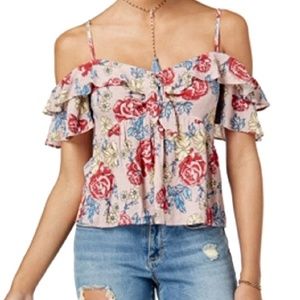 American Rag Off the Shoulder Roses Top